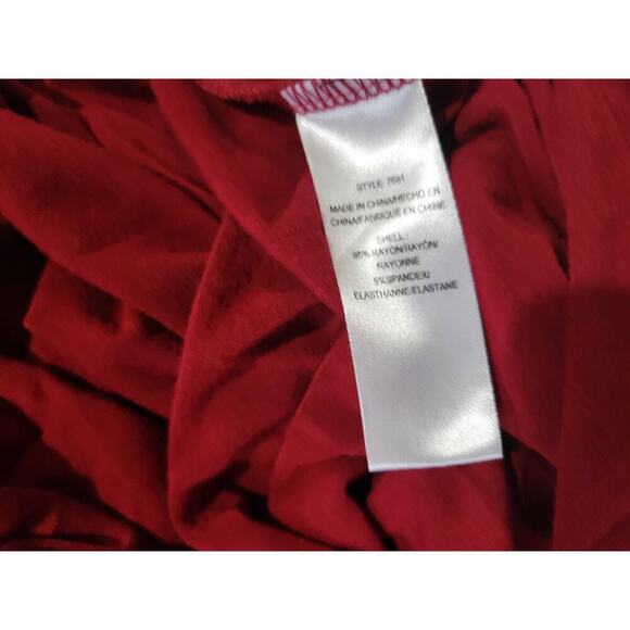 Rhonda Shear Women’s Burgundy 2-in-1 Draped Front Top Size Large - Picture 3 of 7